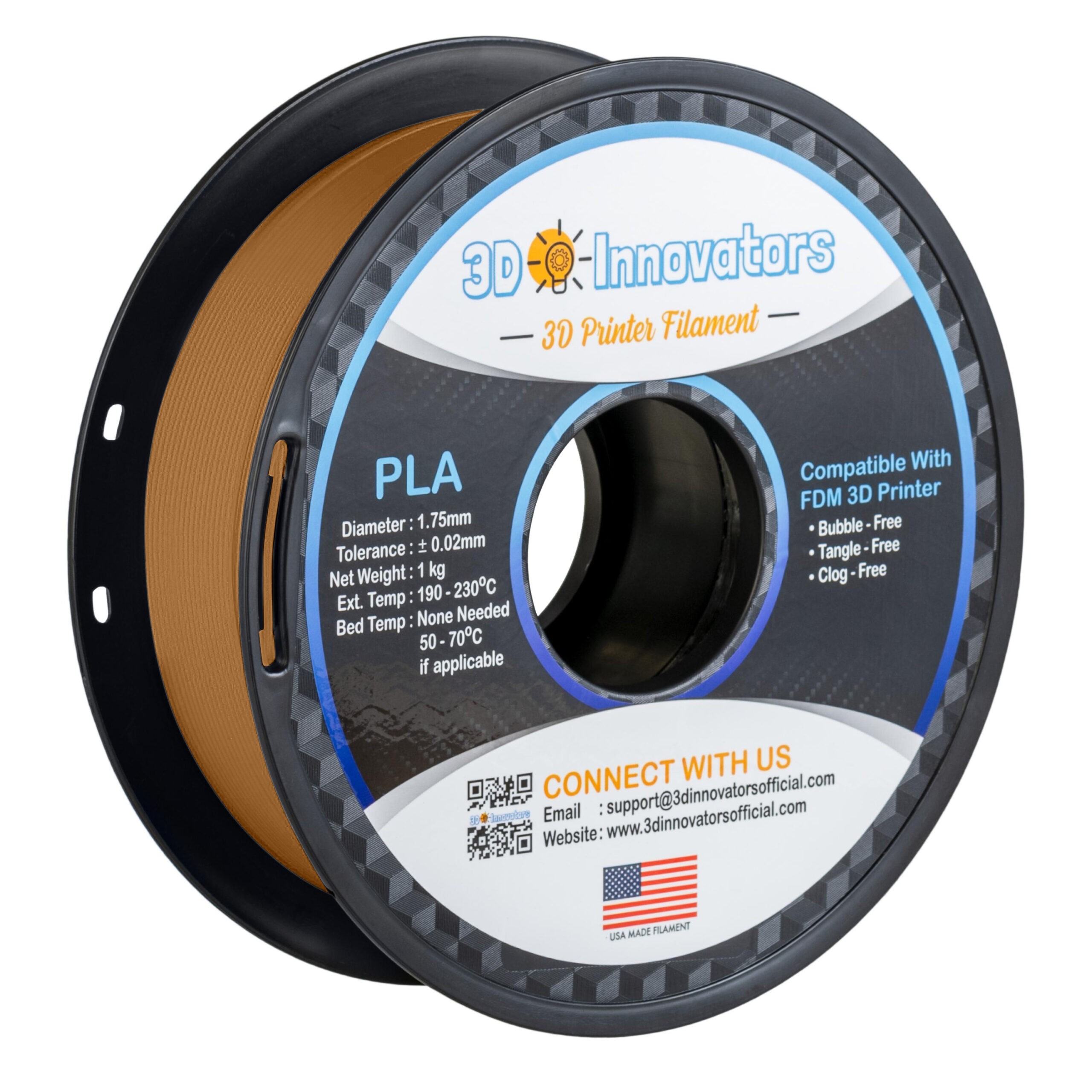 Real Copper PLA Filament - 1.75 mm